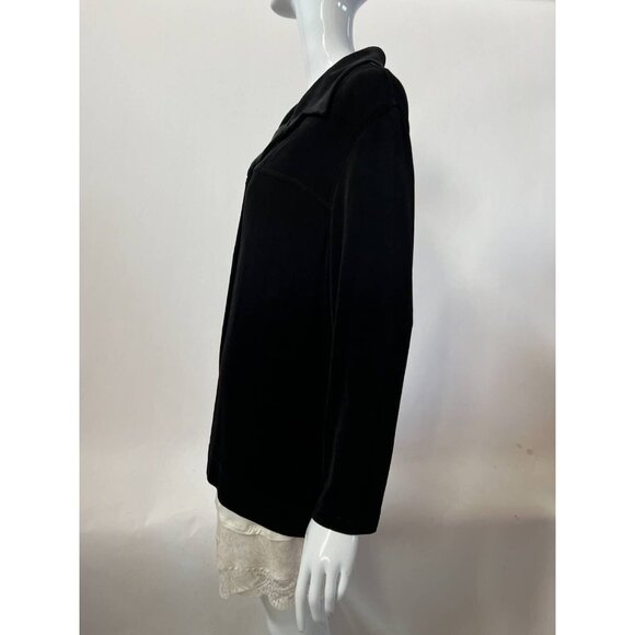 Chicos Travelers Womens Jacket Black Long Sleeve Buttons Notch Collar 2 - Picture 9 of 12